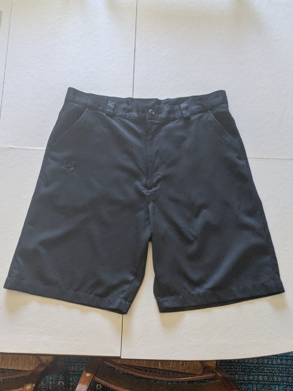 Under Armour 36R Black Men's Performance Flat-Front Shorts
